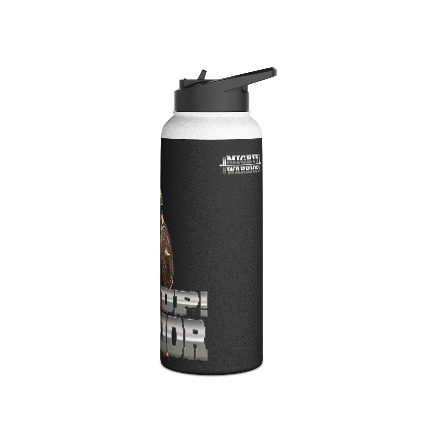 Rise Up Warrior: Mighty Warrior Trademark Design for Men - Stainless Steel Water Bottle