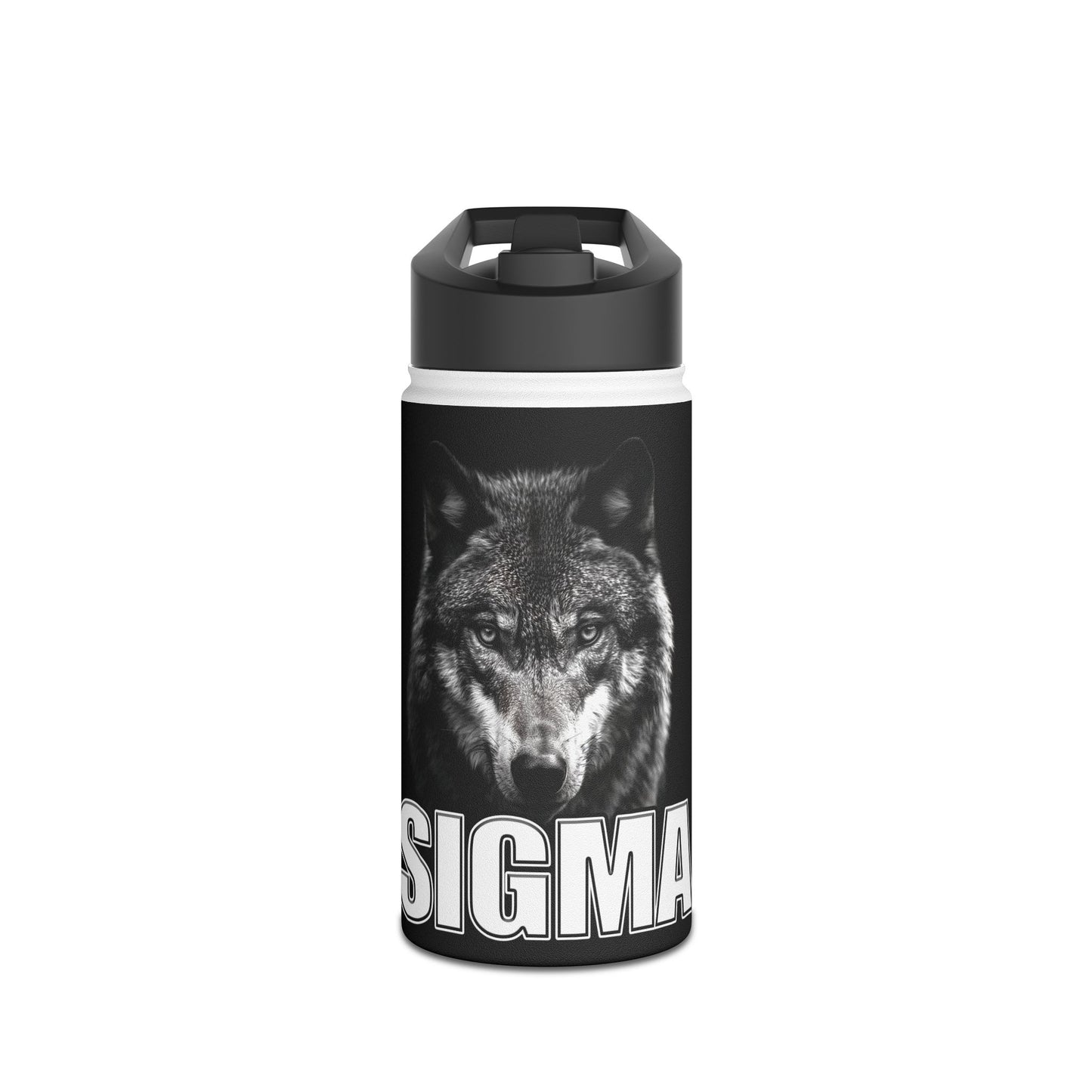 SIGMA Lone Wolf Among Men Mighty Warrior Trademark - Stainless Steel Water Bottle, Standard Lid