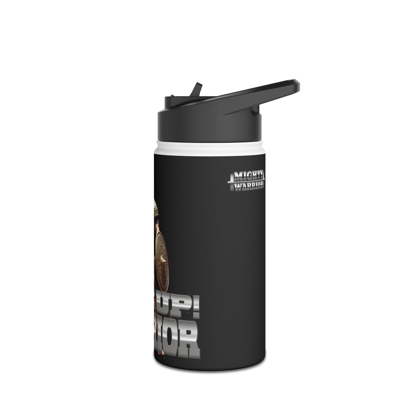 Rise Up Warrior: Mighty Warrior Trademark Design for Men - Stainless Steel Water Bottle, Standard Lid