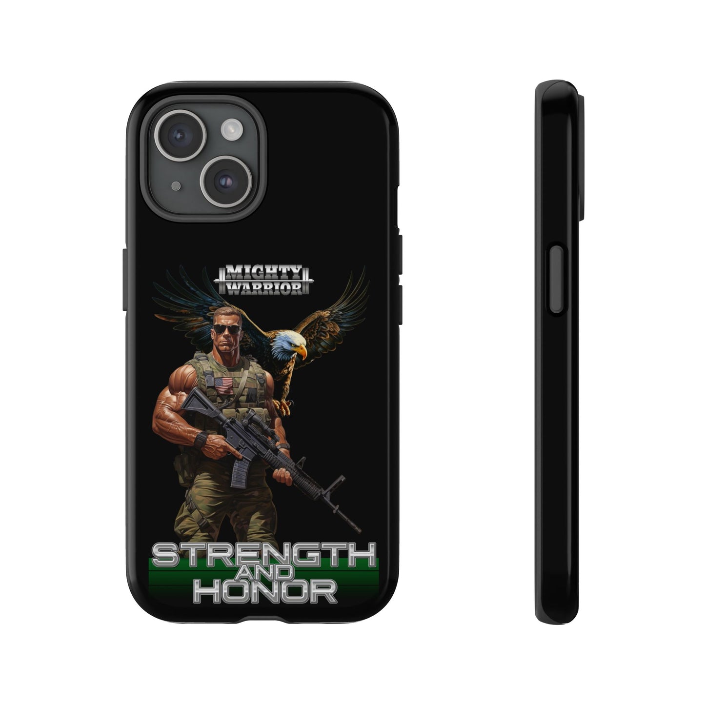 Military Strength and Honor: Mighty Warrior Trademark Design - Tough Cases