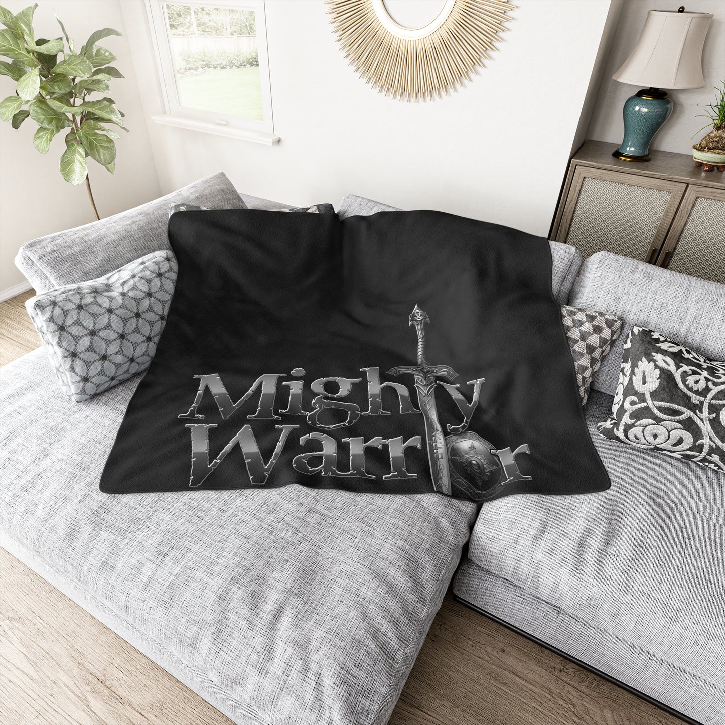 Mighty Warrior Polyester Blanket | Cozy Throw for Gamers, Perfect for Gifts, Home Decor, and Cozy Nights