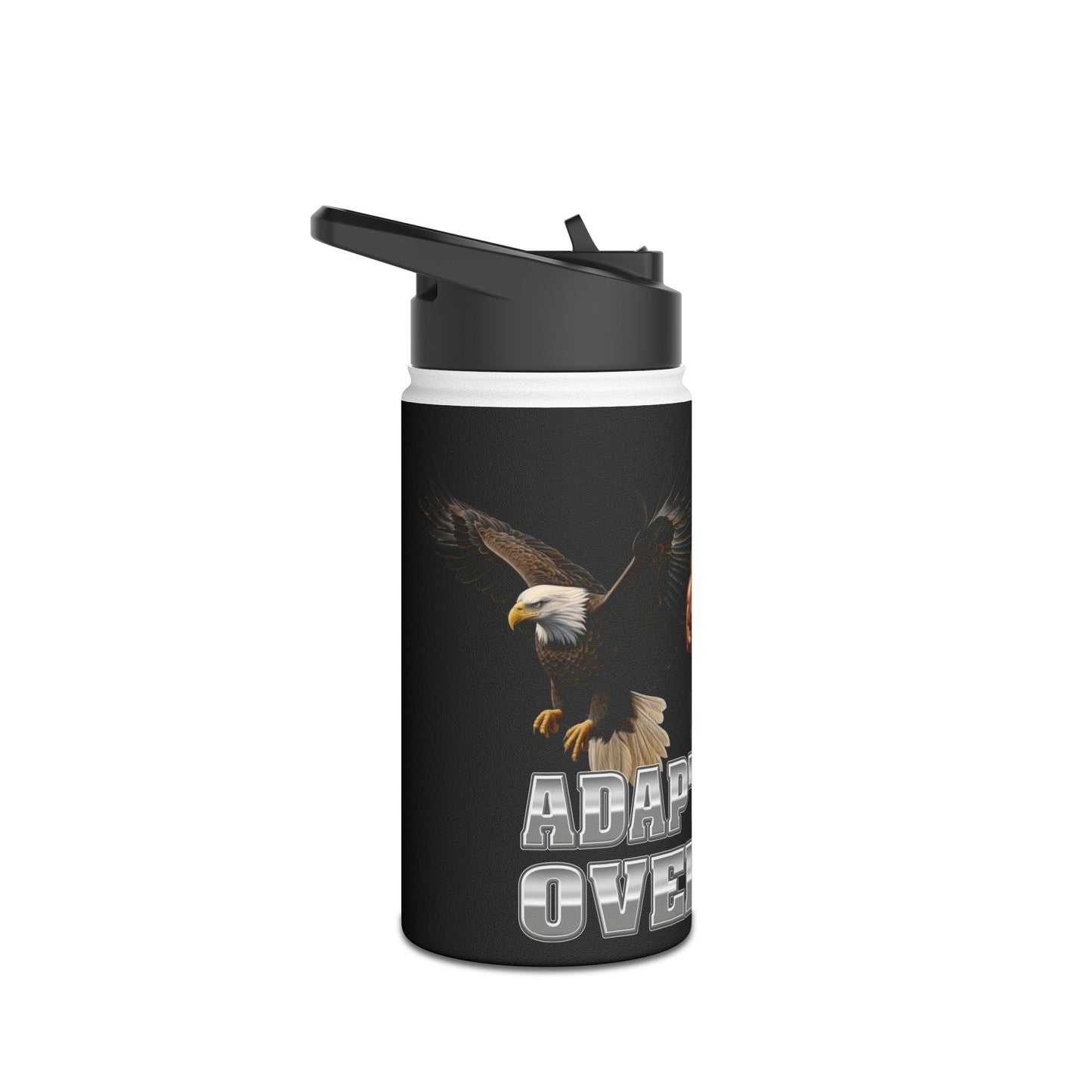 Adapt and Overcome Mighty Warrior Trademark Design - Stainless Steel Water Bottle, Standard Lid