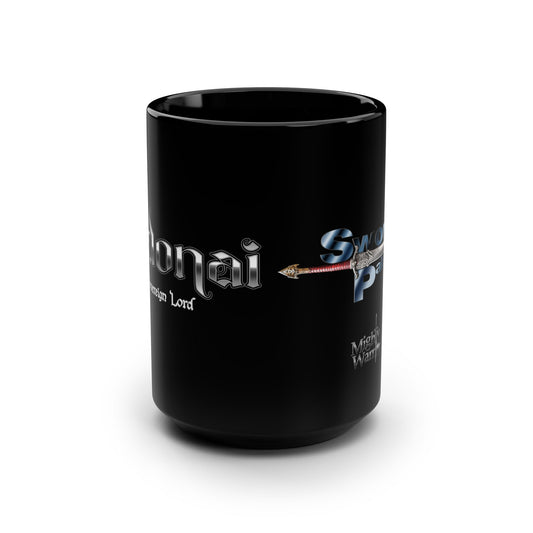 Adonai Black Mug, 15oz - Perfect for Christians, Gifts for Her, Gifts for Him
