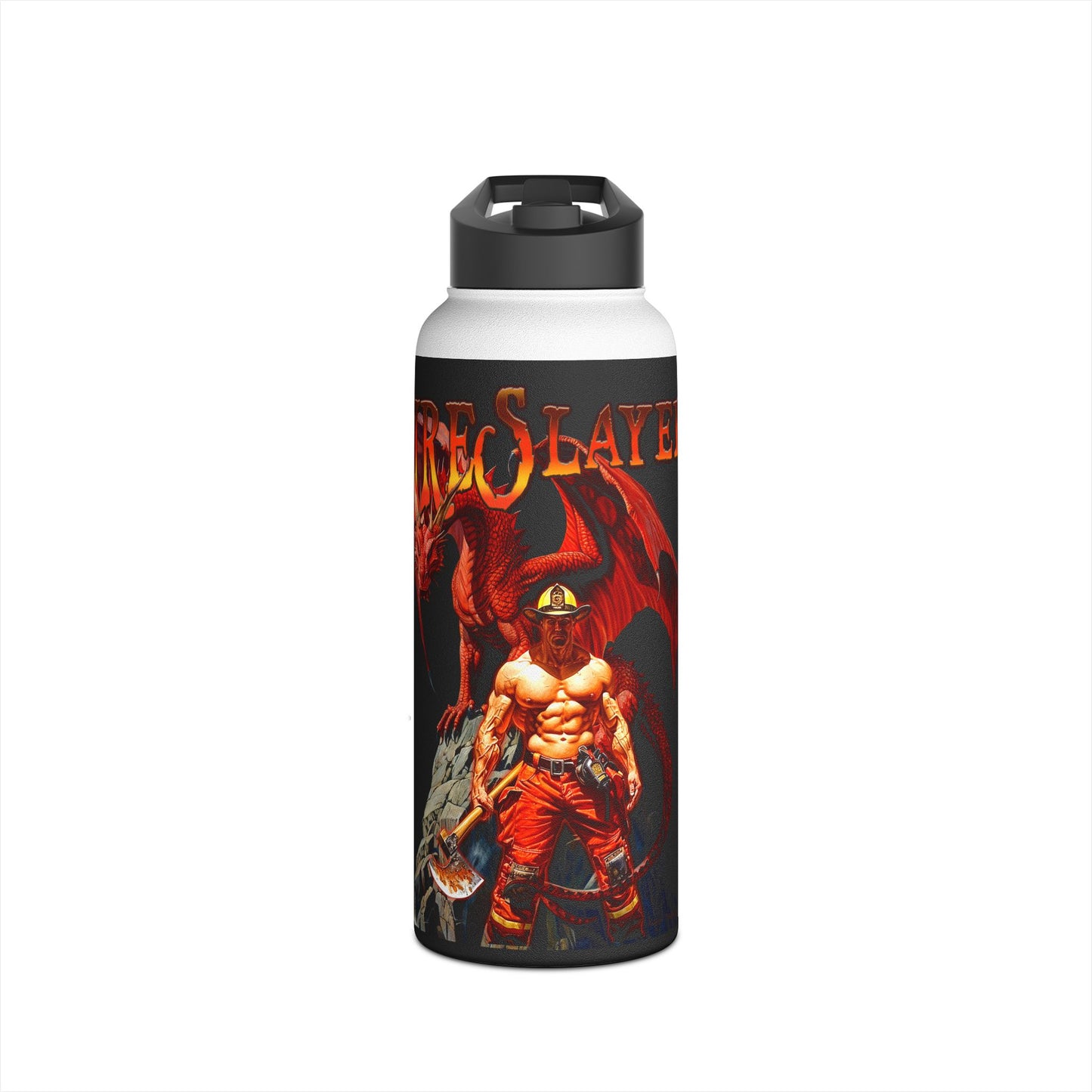 Fire Slayer - Stainless Steel Water Bottle, Standard Lid