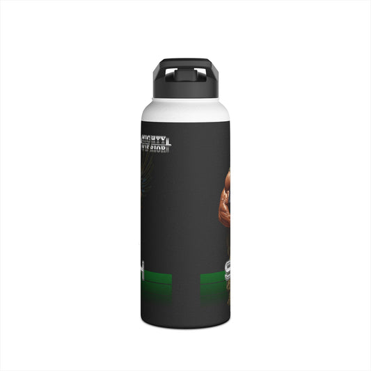 Military Strength and Honor: Mighty Warrior Trademark Design - Stainless Steel Water Bottle, Standard Lid