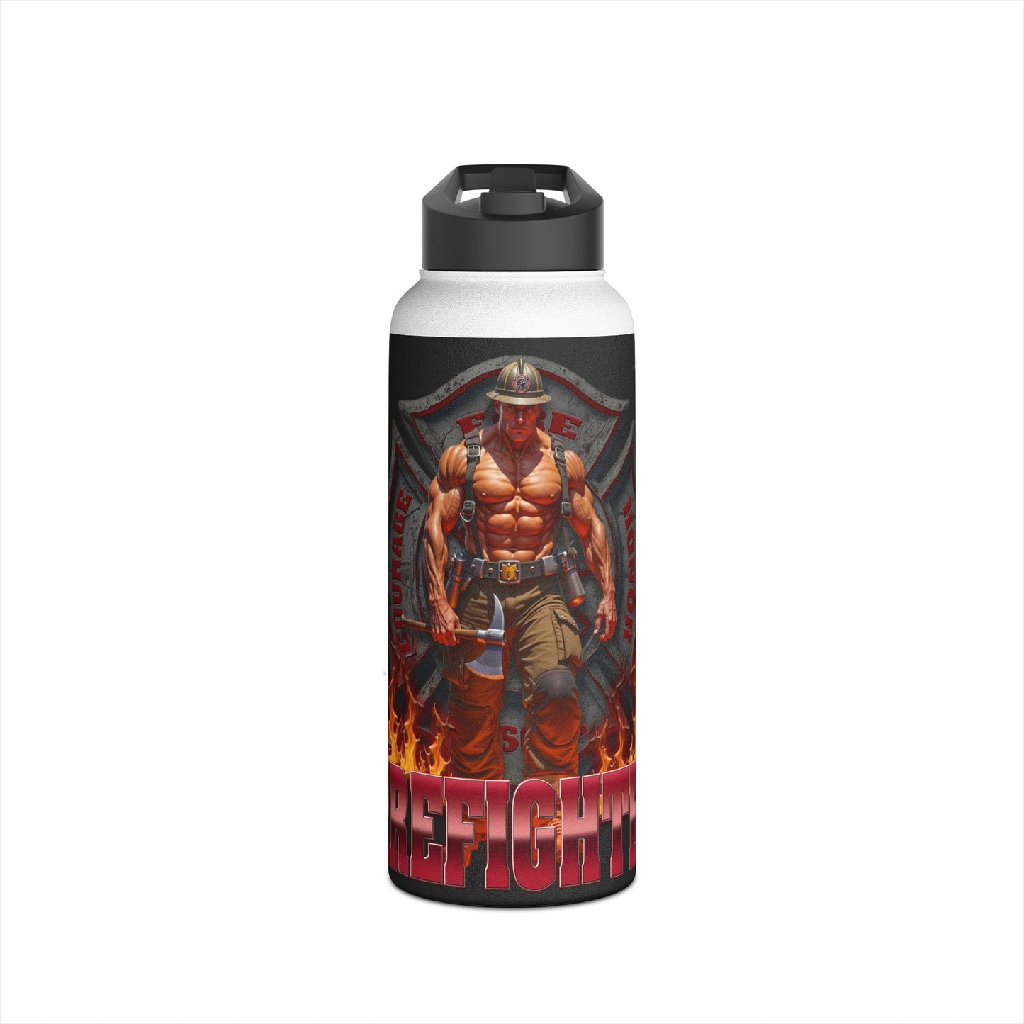 Firefighter Stainless Steel Water Bottle - Durable and Bold Design
