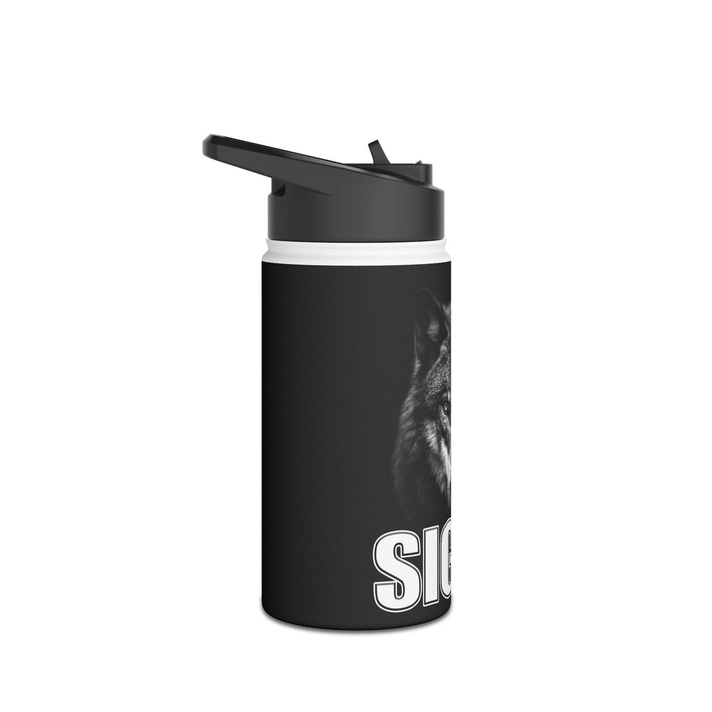 SIGMA Lone Wolf Among Men Mighty Warrior Trademark - Stainless Steel Water Bottle, Standard Lid