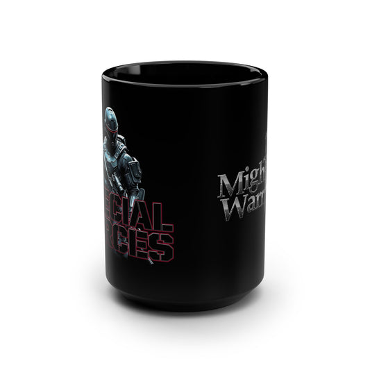 Mighty Warrior Special Forces, Black Mug, 15oz