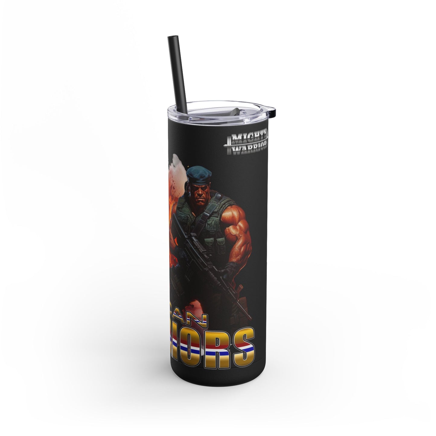 American Warriors Military Men Explosions Design, Stainless Steel Tumbler