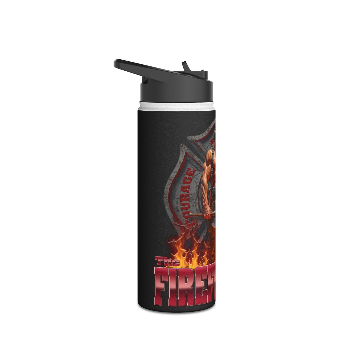 The Firefighter - Stainless Steel Water Bottle, Standard Lid
