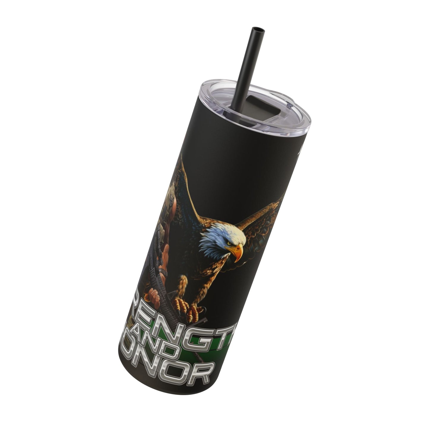Military Strength and Honor: Mighty Warrior Trademark Design, Tumbler, 20oz