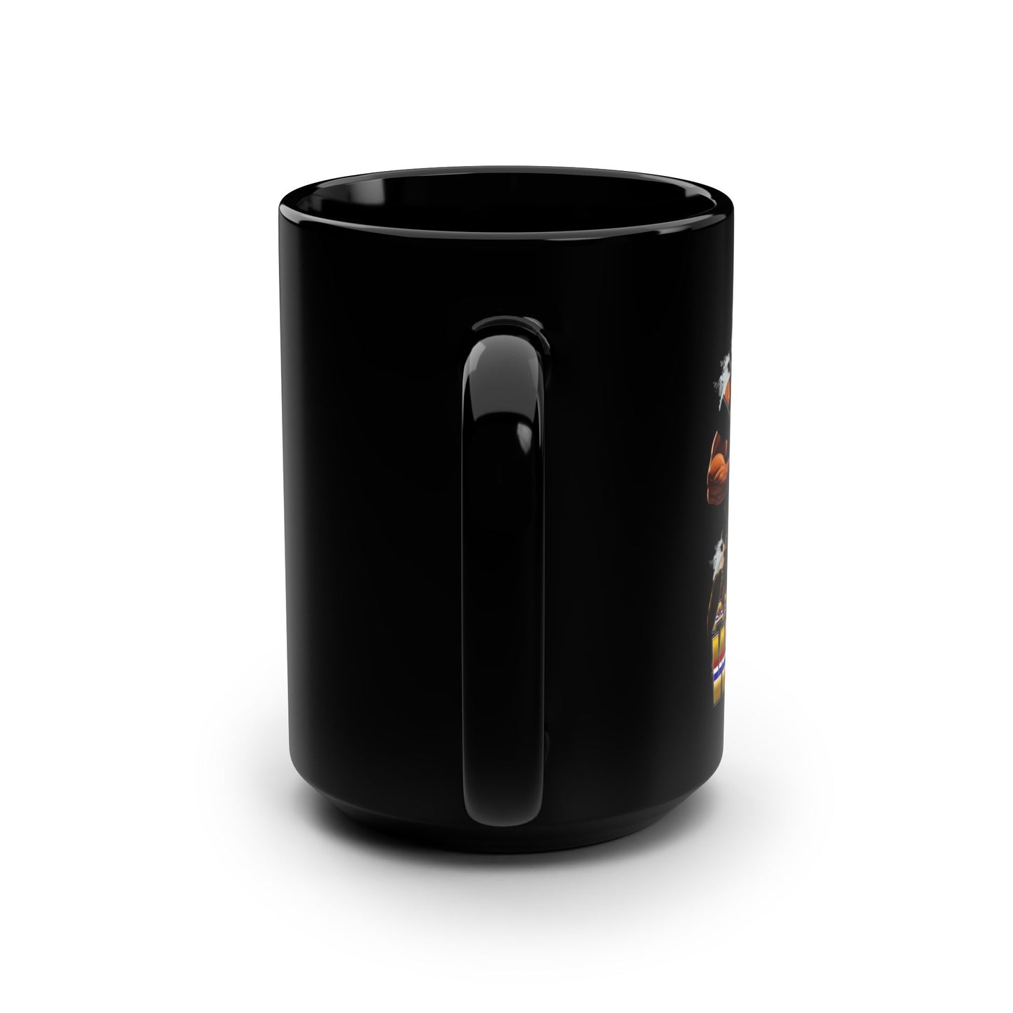 American Warriors Military Men Explosions Design, Stainless Steel, Black Mug, 15oz