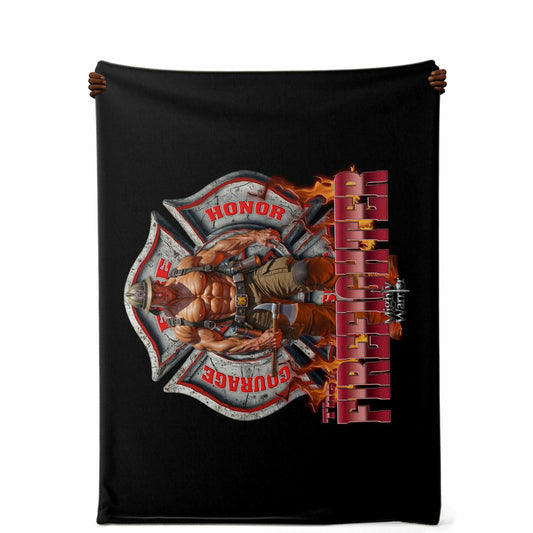 Premium Microfleece Blanket - AOP -The Firefighter