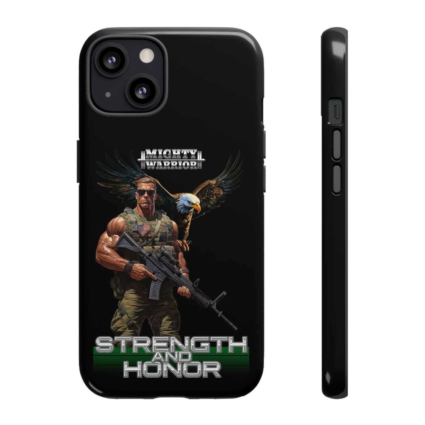 Military Strength and Honor: Mighty Warrior Trademark Design - Tough Cases