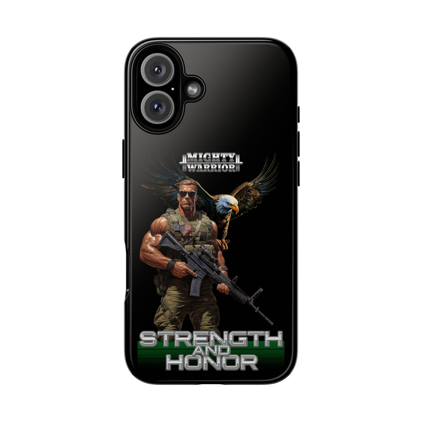 Military Strength and Honor: Mighty Warrior Trademark Design - Tough Cases