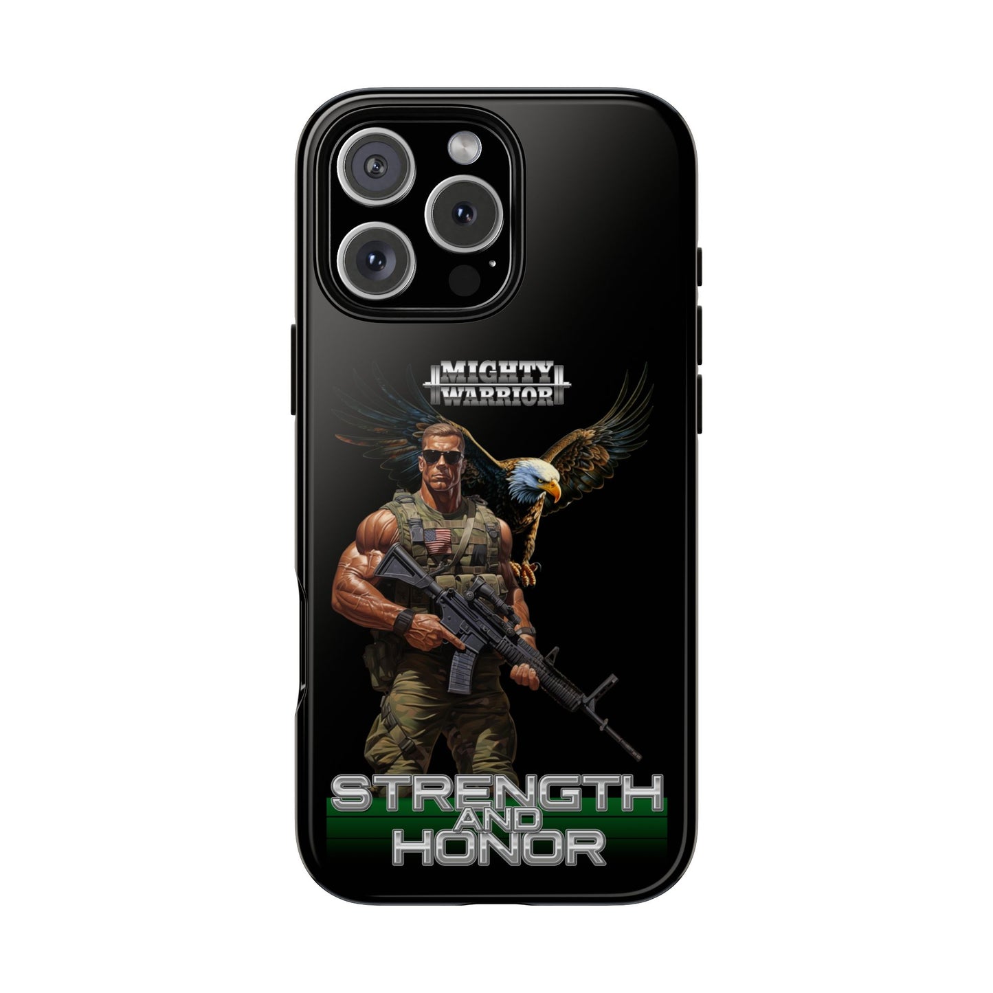 Military Strength and Honor: Mighty Warrior Trademark Design - Tough Cases
