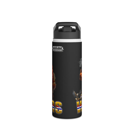 Water Bottle, American Warriors Military Men Explosions Design, Stainless Steel