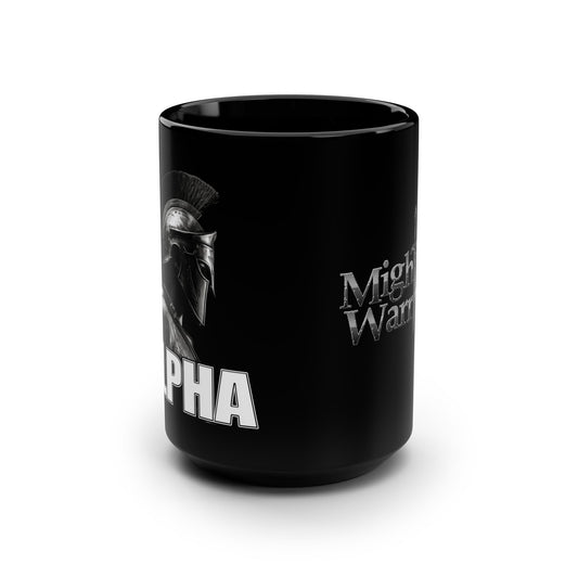 ALPHA, Black Mug, 15oz
