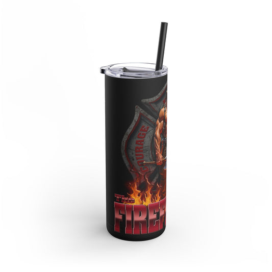 Firefighter Courage Matte Tumbler | 20oz Drinkware for Heroes