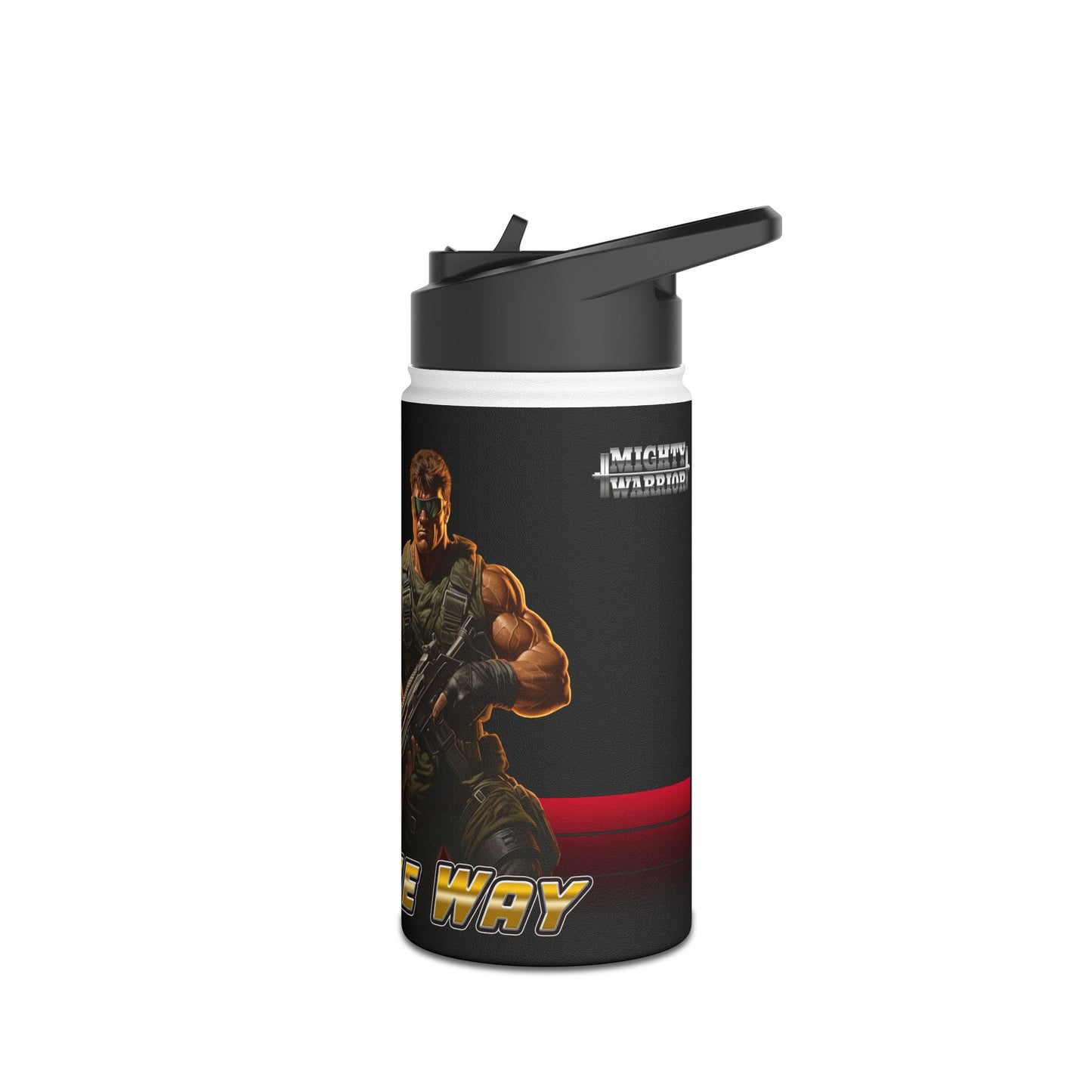 Water Bottle Military Man Lead Follow or Get Out of the Way - Stainless Steel Water Bottle, Standard Lid