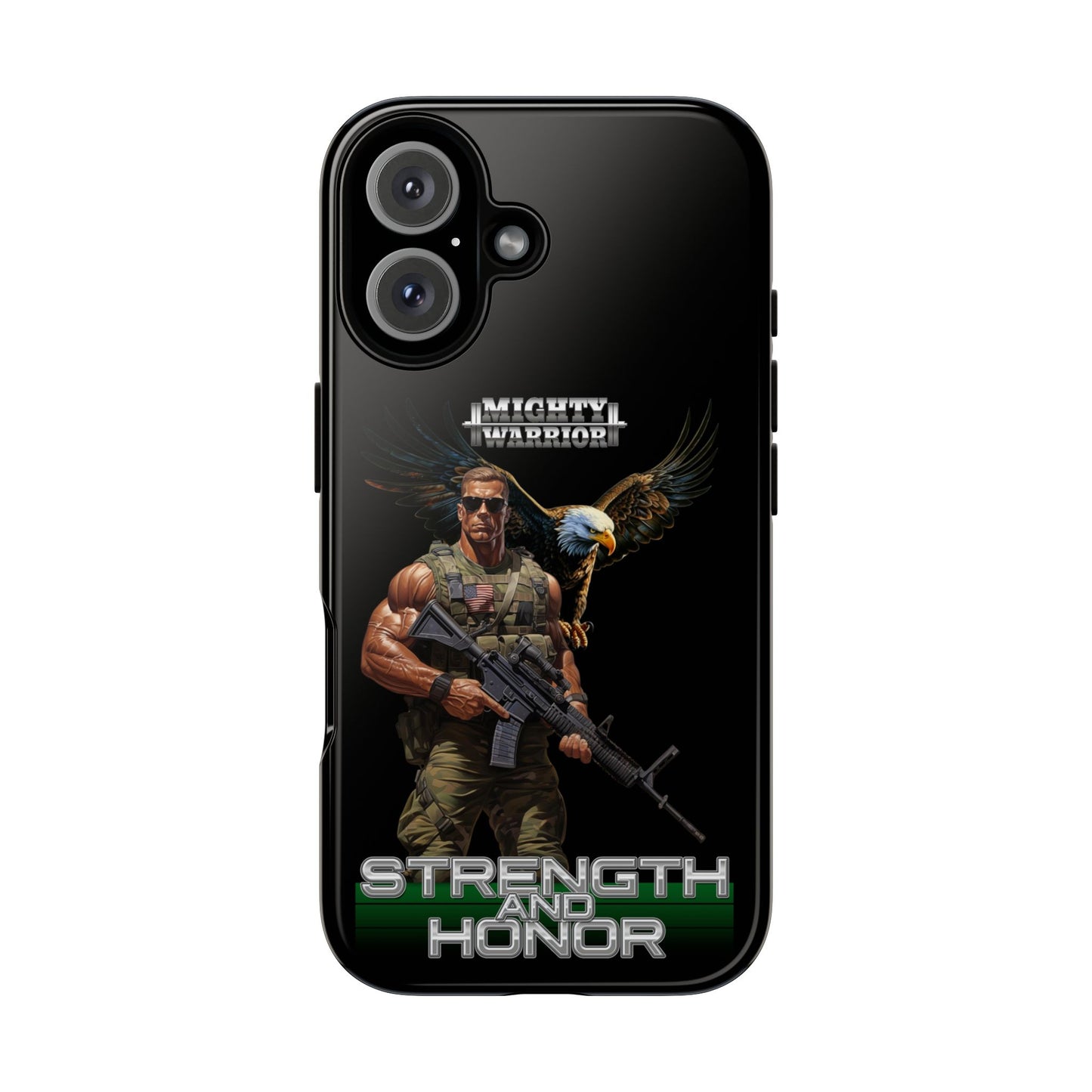 Military Strength and Honor: Mighty Warrior Trademark Design - Tough Cases