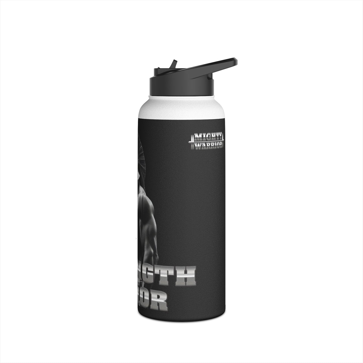 Strength and Honor Spartan Warrior - Stainless Steel Water Bottle, Standard Lid