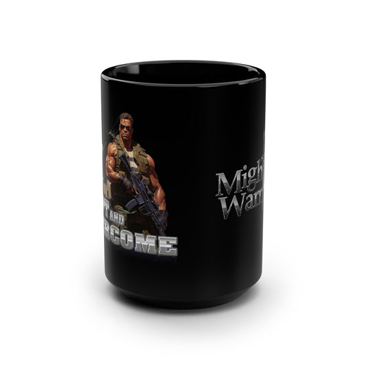 Adapt and Overcome Mighty Warrior Trademark Design, Black Mug, 15oz