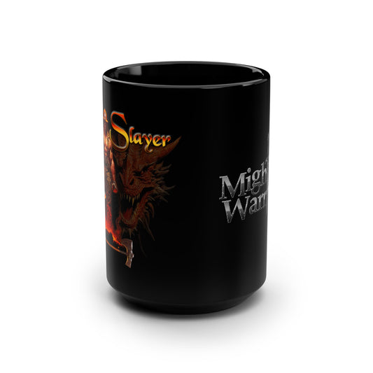 FireSlayer2 - Mighty Warrior Black Mug, Gift for Gamers, Dungeons & Dragons, Anime Enthusiasts, Fantasy Drinkware, 15oz Coffee Cup, Unique Holiday Gift