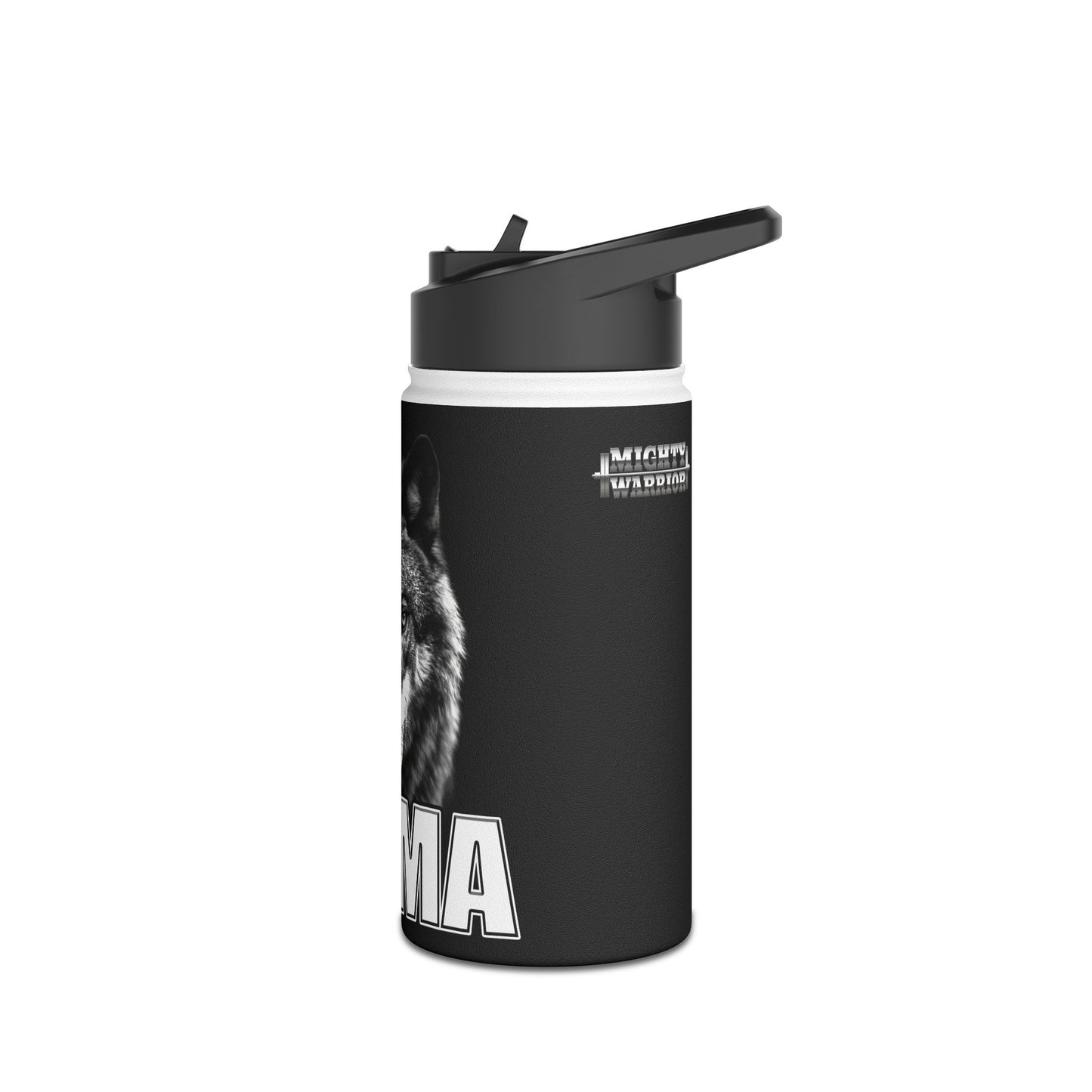 SIGMA Lone Wolf Among Men Mighty Warrior Trademark - Stainless Steel Water Bottle, Standard Lid