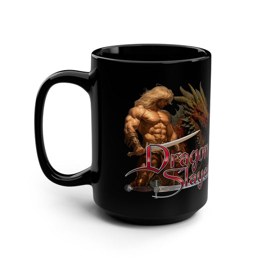 Dragon Slayer, Black Mug, 15oz