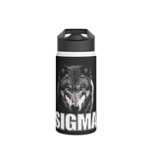 SIGMA Lone Wolf Among Men Mighty Warrior Trademark - Stainless Steel Water Bottle, Standard Lid