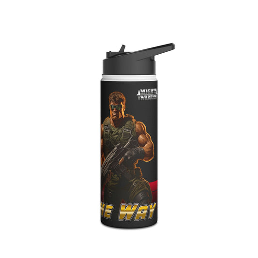 Water Bottle Military Man Lead Follow or Get Out of the Way
