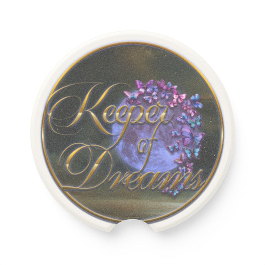 Dreamy Soapstone Car Coaster | Unique Gift, Car Accessory, Keeper of Dreams Design, Home Decor, Butterfly Print