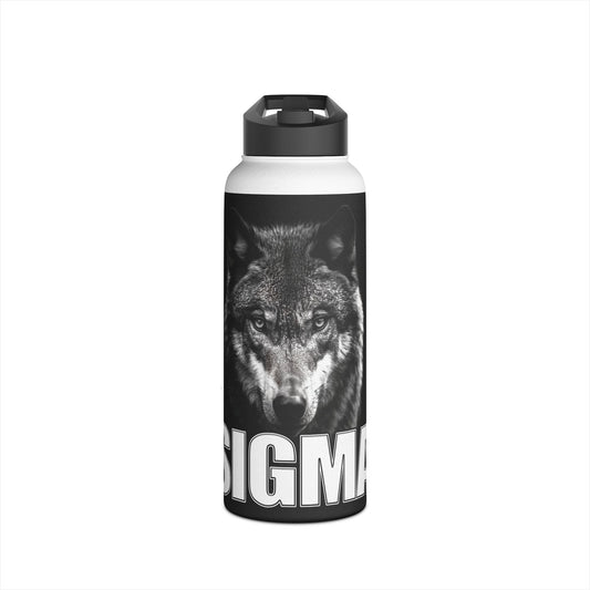 Sigma Wolf Stainless Steel Water Bottle - Motivational Hydration