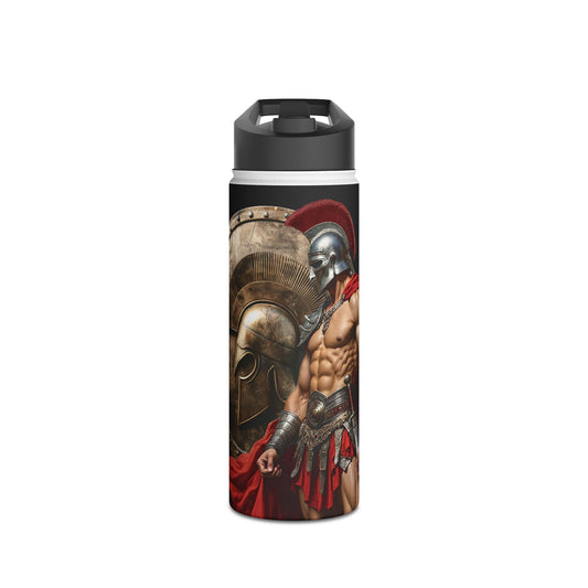 Water Bottle - Spartan Warrior Colorful Design, Mighty Warrior Trademark