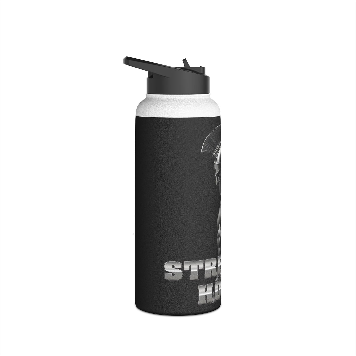 Strength and Honor Spartan Warrior - Stainless Steel Water Bottle, Standard Lid