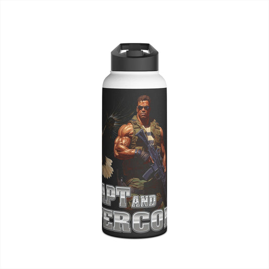 Adapt and Overcome Mighty Warrior Trademark Design - Stainless Steel Water Bottle