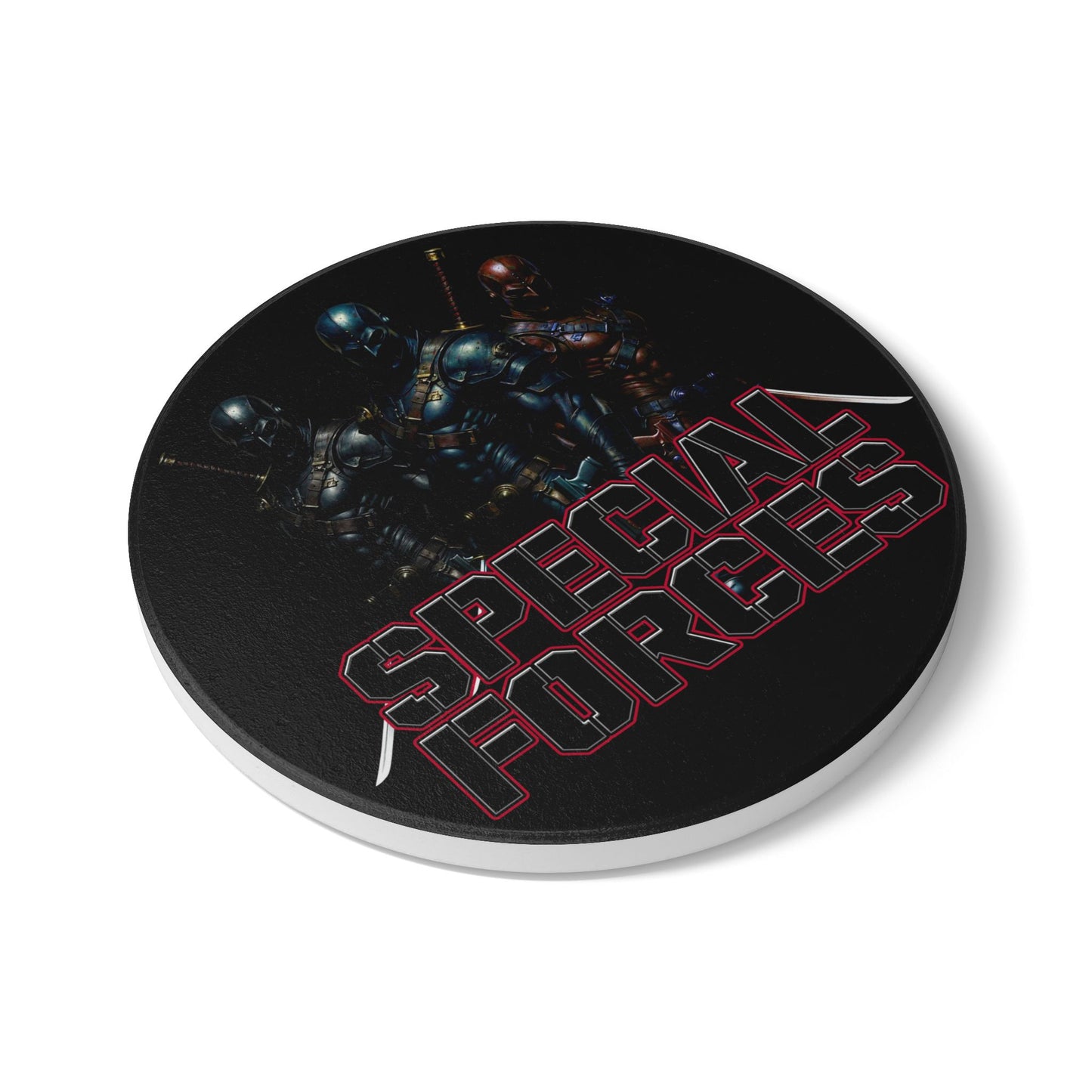 Special Forces Themed Ceramic Coaster, Gaming Coaster, Unique Home Decor, Gift for Dads, Military Decor, Housewarming