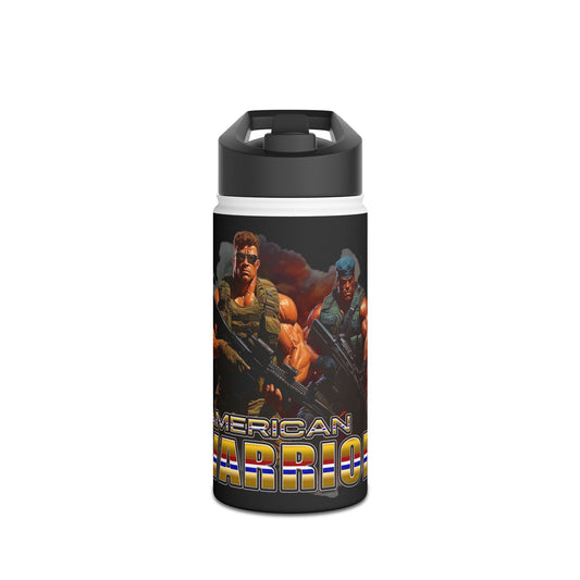American Warriors Military Men Explosions Design, Stainless Steel - Stainless Steel Water Bottle, Standard Lid