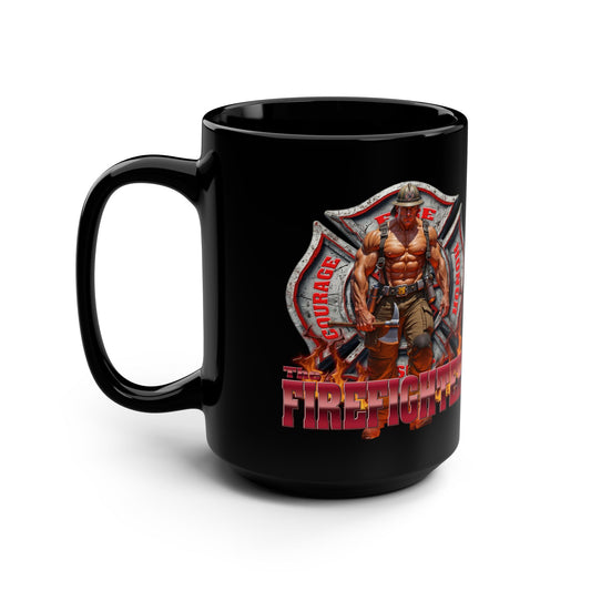 The Firefighter - Black Mug, 15oz