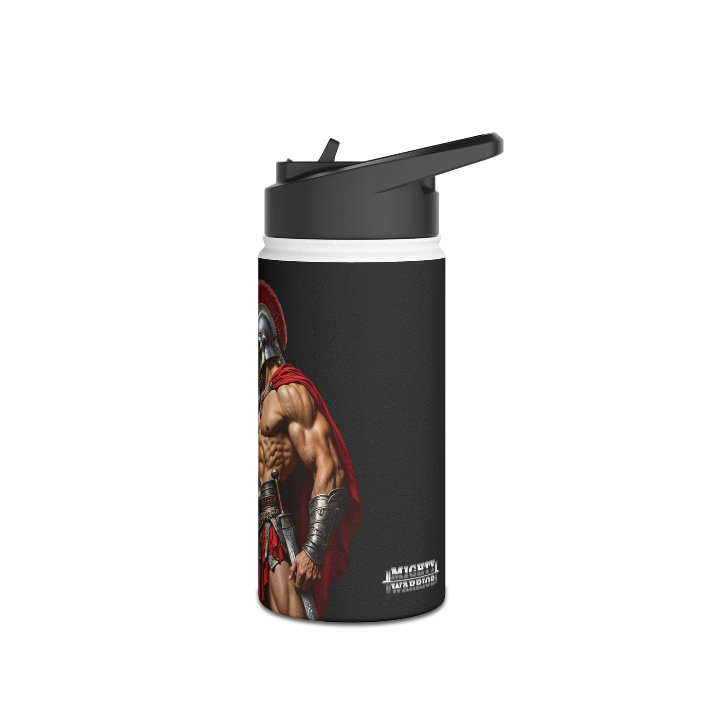Spartan Warrior Colorful Design, Mighty Warrior Trademark - Stainless Steel Water Bottle, Standard Lid