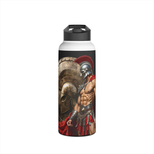 Spartan Warrior Colorful Design, Mighty Warrior Trademark - Stainless Steel Water Bottle