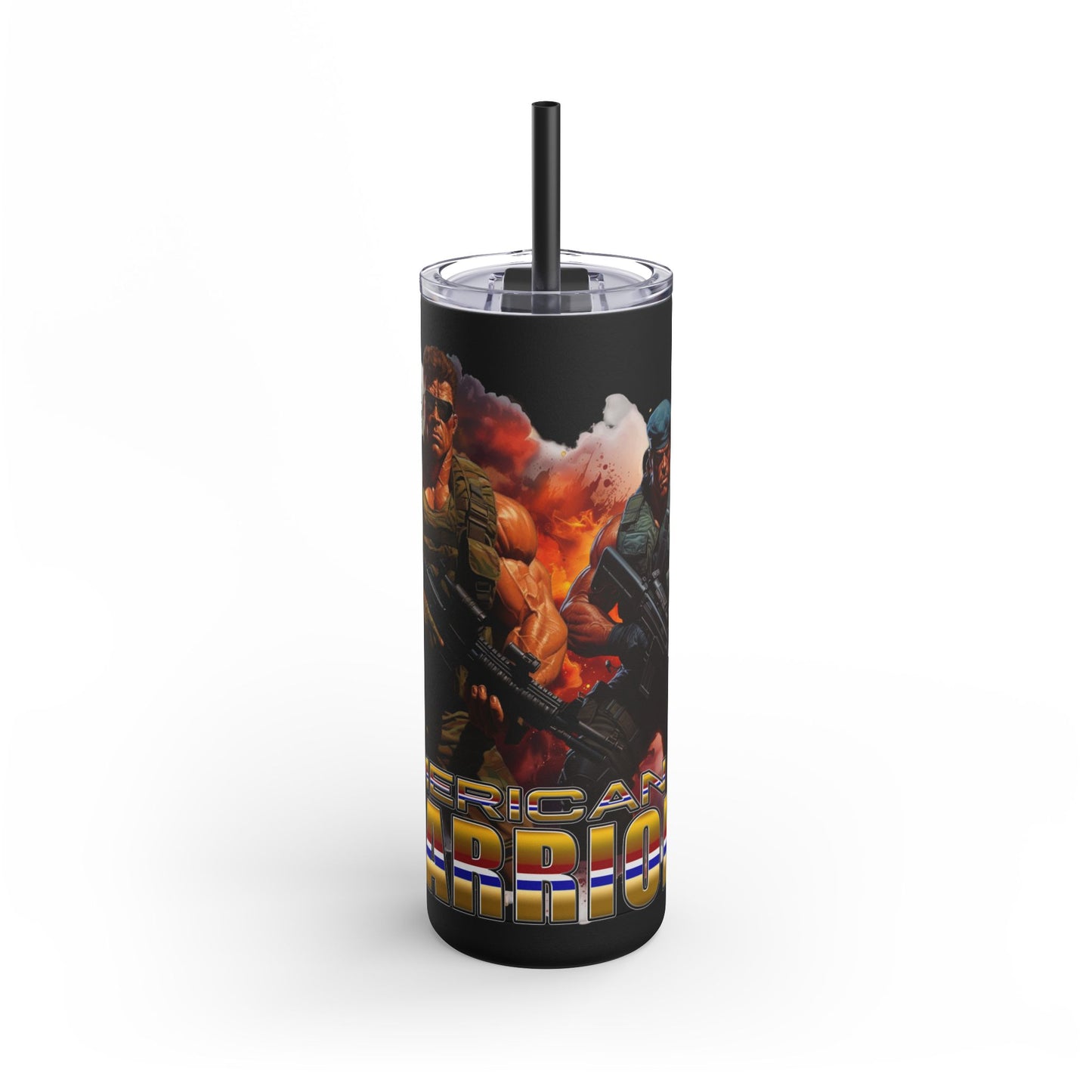 American Warriors Military Men Explosions Design, Stainless Steel Tumbler