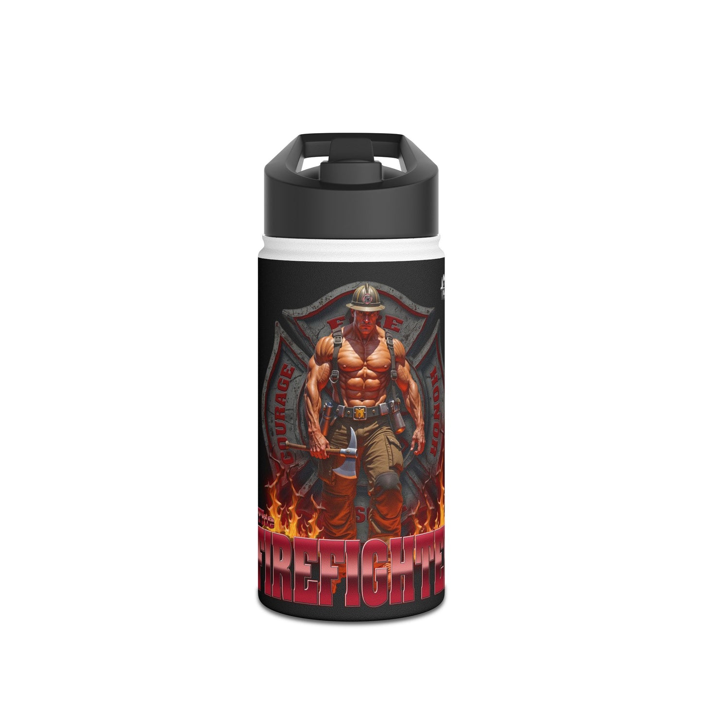 The Firefighter - Stainless Steel Water Bottle, Standard Lid