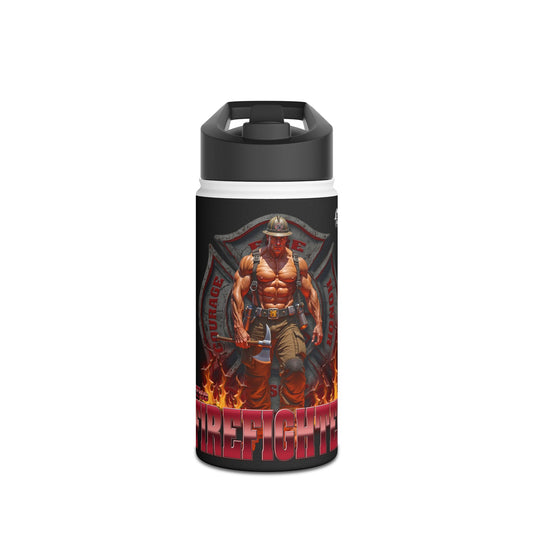 The Firefighter - Stainless Steel Water Bottle, Standard Lid