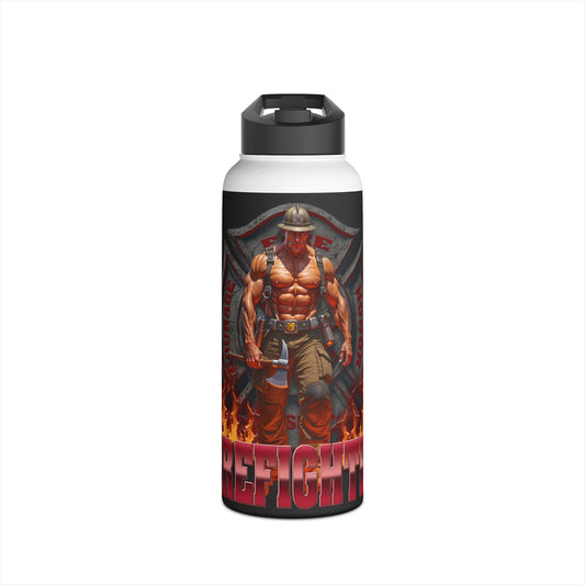 Firefighter Stainless Steel Water Bottle - Durable and Bold Design