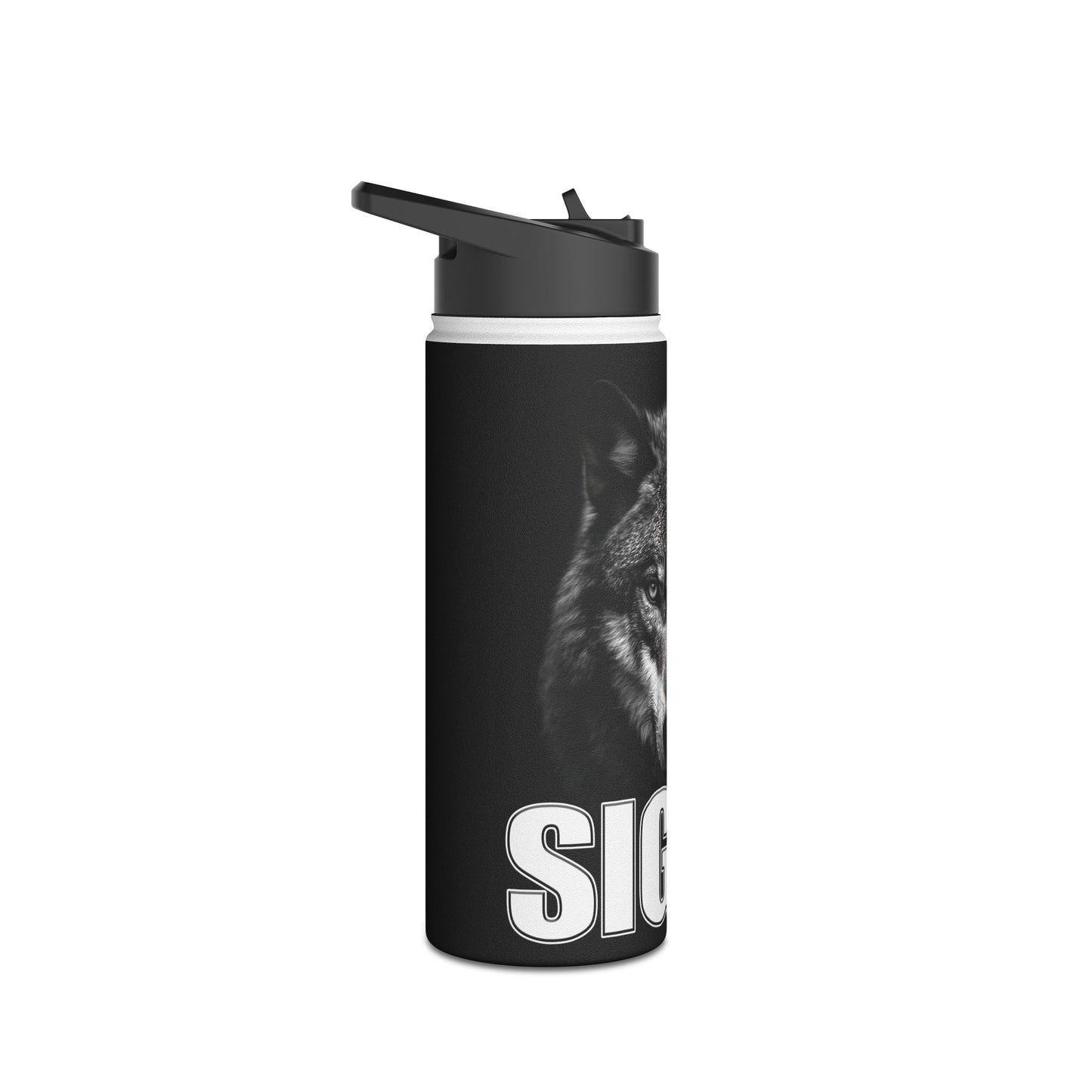 Water Bottle - SIGMA Lone Wolf Among Men Mighty Warrior Trademark