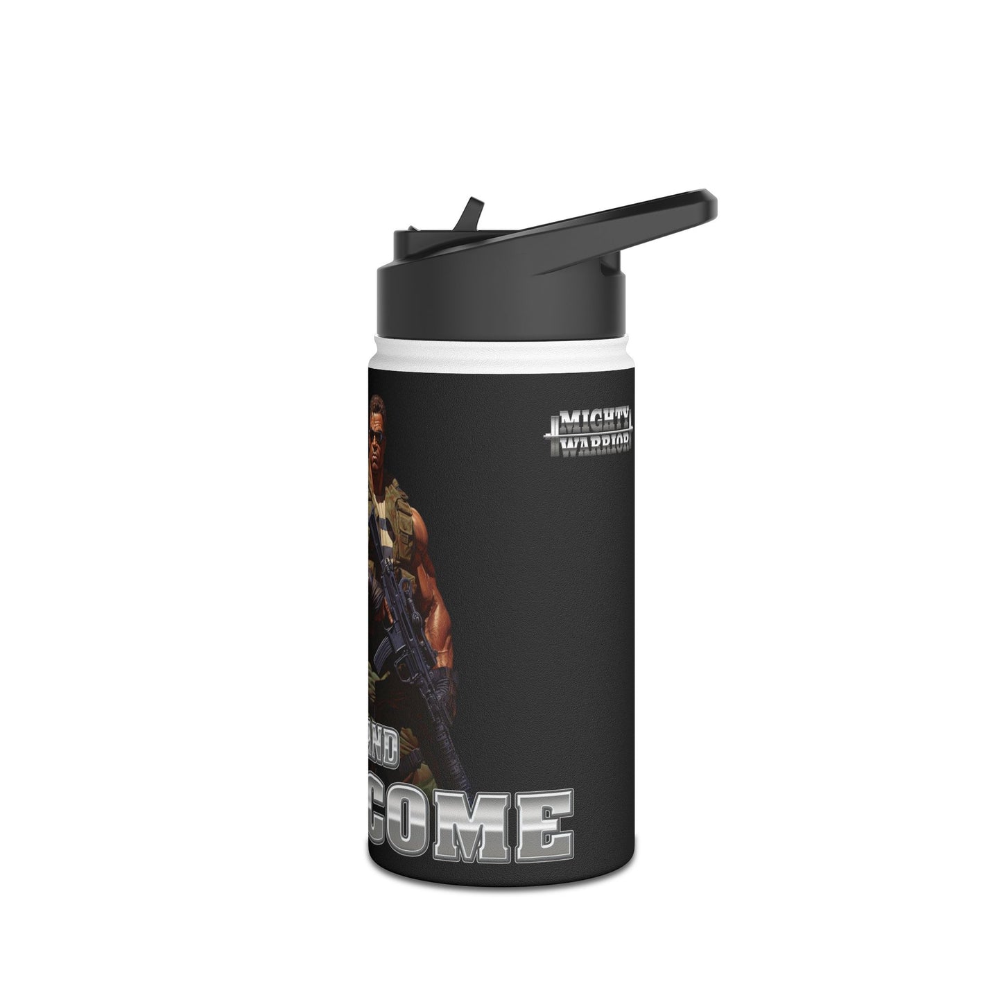 Adapt and Overcome Mighty Warrior Trademark Design - Stainless Steel Water Bottle, Standard Lid