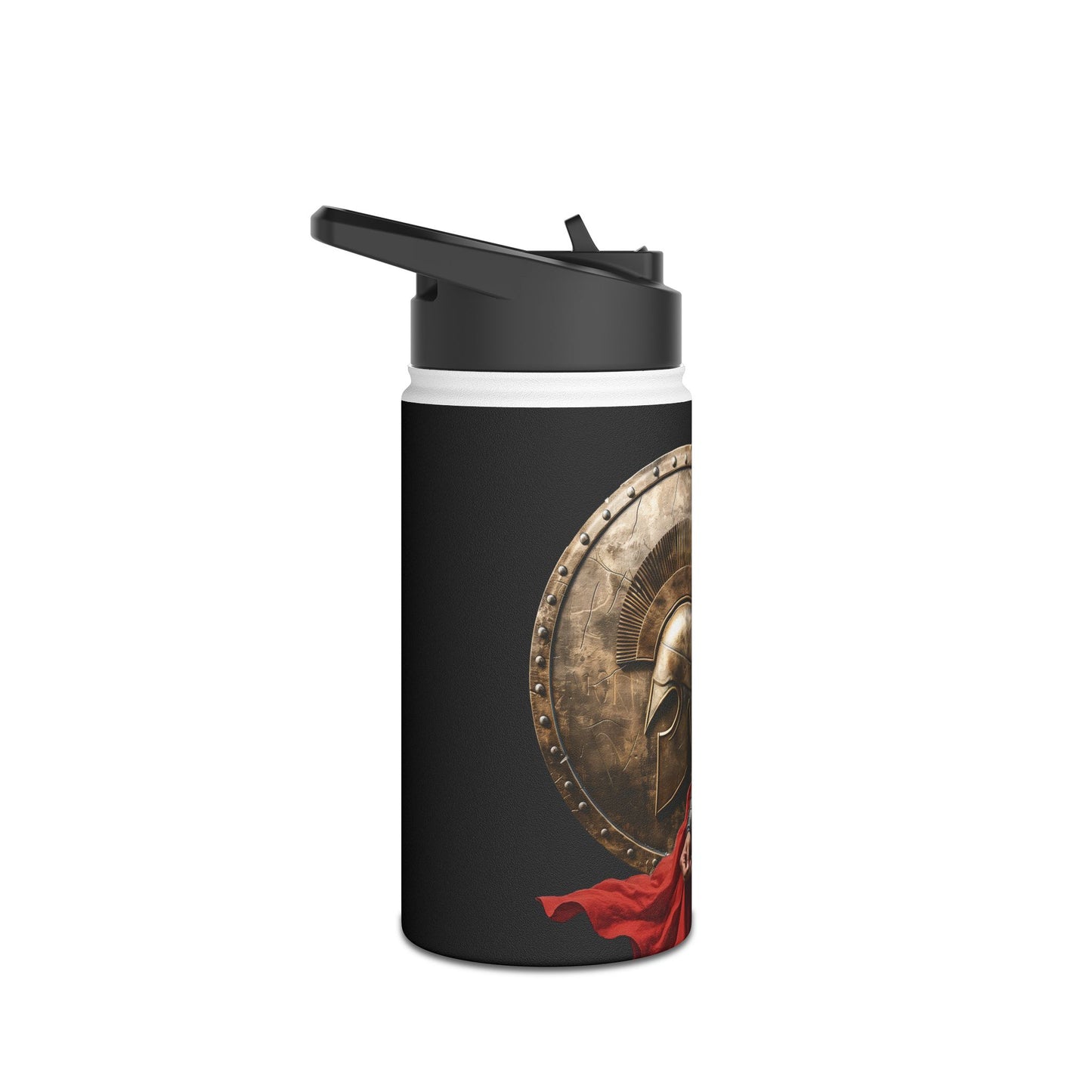 Spartan Warrior Colorful Design, Mighty Warrior Trademark - Stainless Steel Water Bottle, Standard Lid