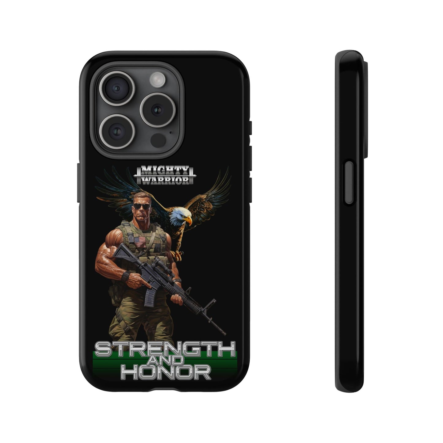 Military Strength and Honor: Mighty Warrior Trademark Design - Tough Cases